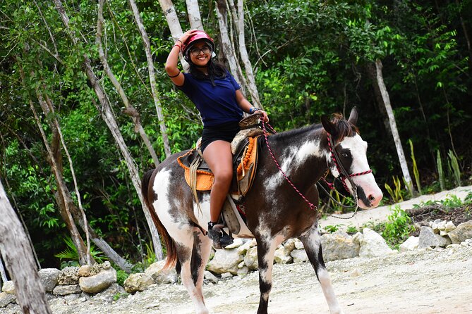 4 activities in 1 Horse Riding, ATV Shared, Cenote & Ziplines from Cancún - From Cancún hotels to the Riviera Maya jungle