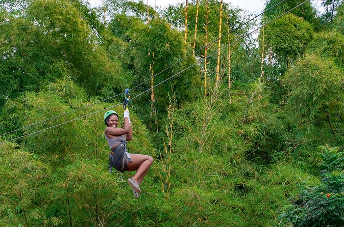 Bambuza ATV, Zipline and Horseback Adventure from Negril - Ziplining among the giant bamboo