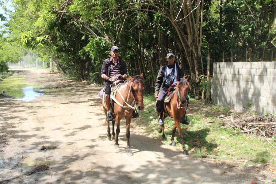 Beach horse back riding with countryside - Riding Through Hills And Rural Roads