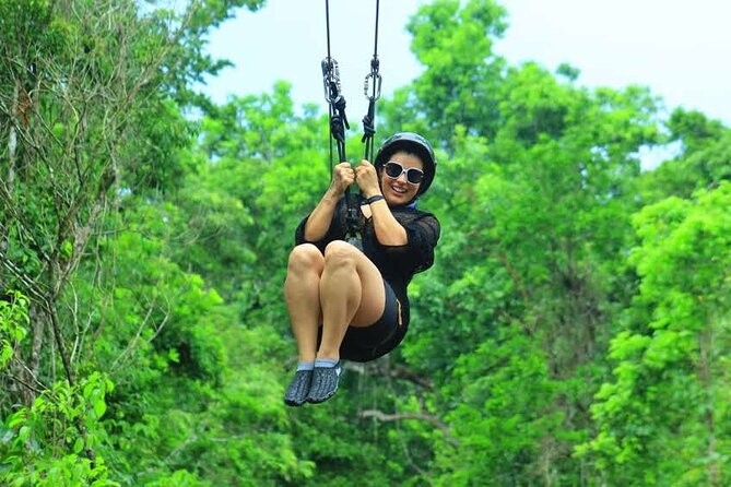 Cancun Mayan Pass: ATV, Cenote, Zipline, Transportation & Horses - Four ziplines and hanging bridges through the trees