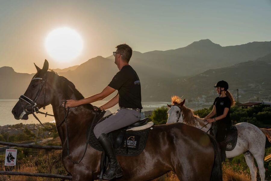 Crete Horse Riding: Mesmerising Sunset Ride - Arriving at the horse-riding center