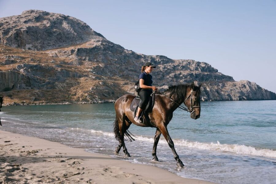 Crete Horse Riding: Plakias Beach Ride - Riding through olive groves before the beach