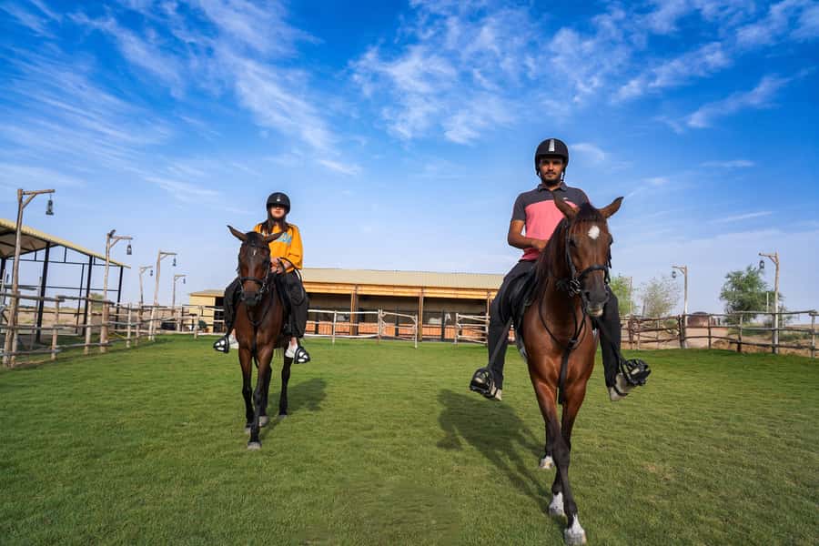 Dubai: Al Marmoom Oasis Horse Riding Experience with Snack - The horse exhibition and Arabian breeds