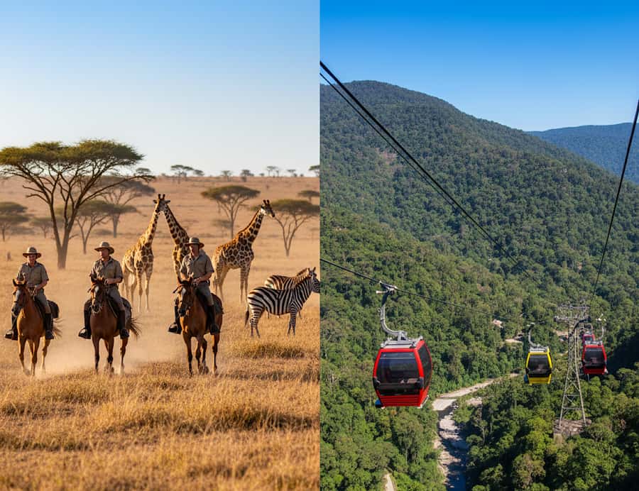 From Johannesburg: Horse-Riding Safari and Cable Car Tour - The 1.5-hour drive from Johannesburg