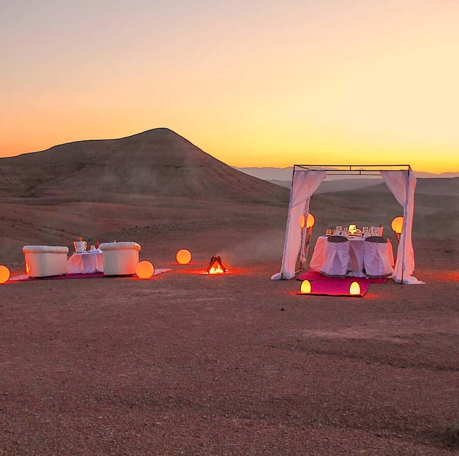 From Marrakech: Agafay Desert Horse ride with sunset - Blue robes, photographs, and the animal ride