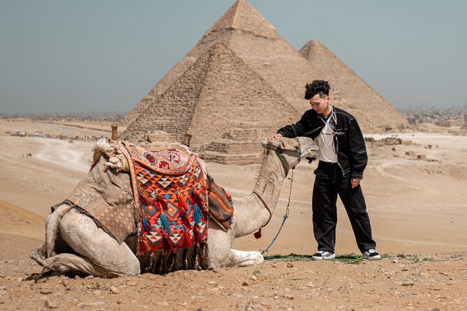 Giza Pyramids Photoshoot with Jumping Horse, Camel and Sphinx - Meeting the Great Sphinx up close