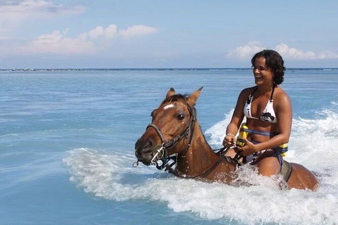 Half day Horse Back Riding and Bamboo Rafting Experience from Ocho Rios - Riding From the Trail Into the Sea