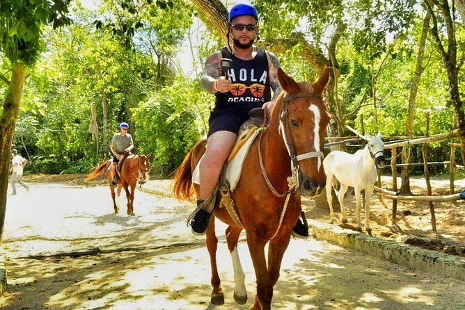 Half-Day Horseback Riding and Extreme Adventure Cancun Tour - Cenote Verde Lucero: a cool finish in the jungle