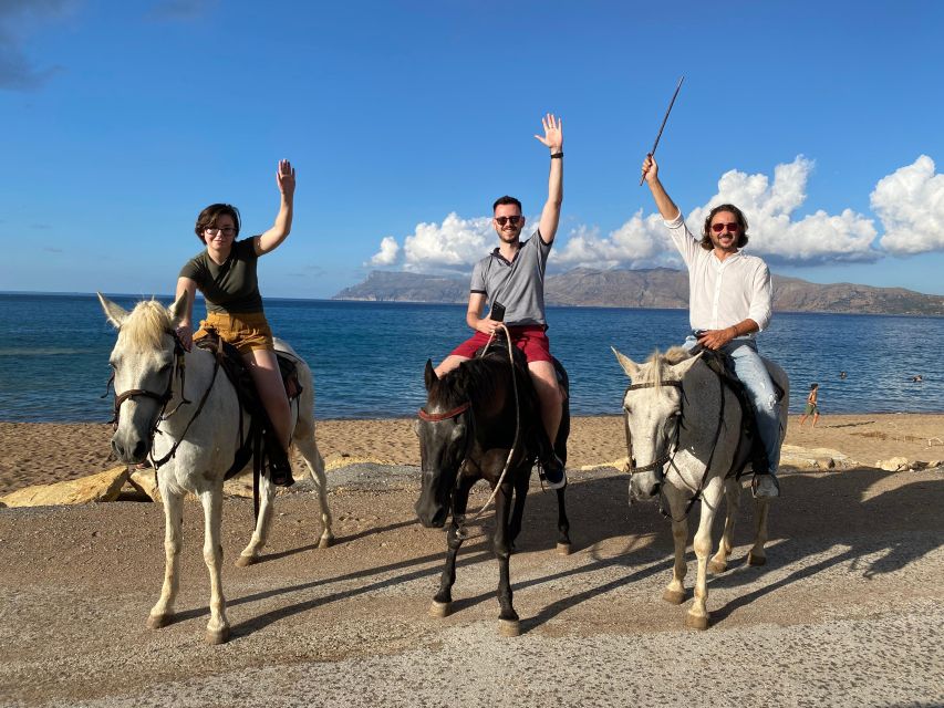 Horse riding,falasarna sunset,dinner in a tavern,drone video - The guide, group size, and personal service