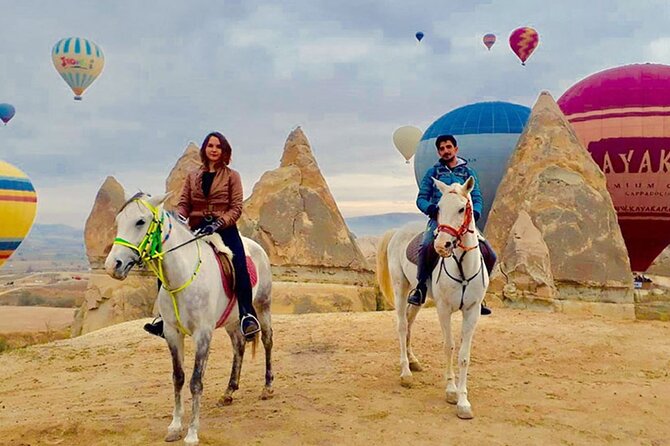Horse Riding in Cappadocia in fairy chimeys - Red Valley and the Cross Church Cafe break