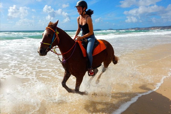 Horse Riding Tour 2 Hours Sea And Desert with Transfer - Hurghada - Getting ready with a helmet and trainer