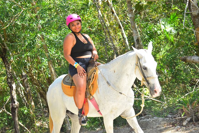 Horseback, ATV´s, Ziplines, Cenote, Hanging bridge Lunch and Round Trip Included - Horseback riding: a gentle start with limited saddle time