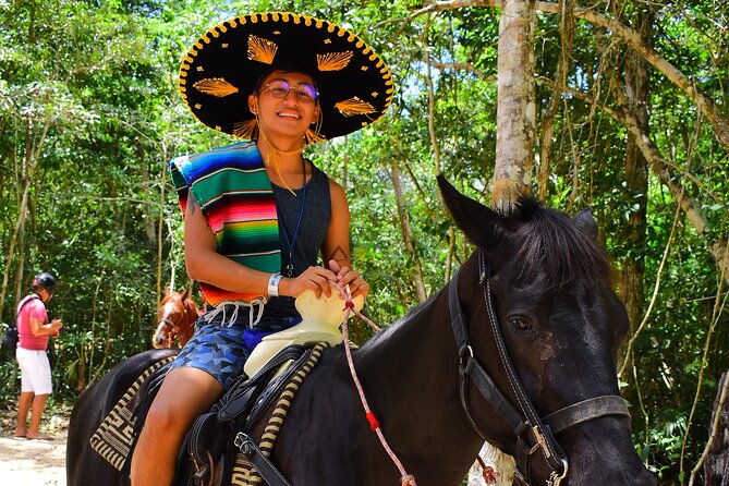 Horseback Ride, ATVs (Shared), Cenote & Ziplines! From Playa Del Carmen - Horseback riding with a professional in charge