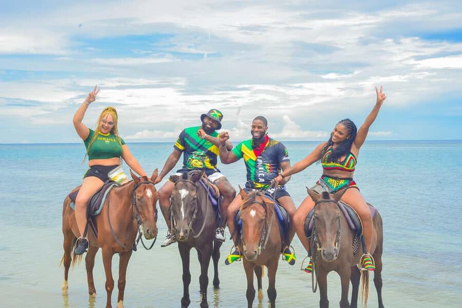 Horseback Riding and Dunn's River Falls Combo Tour - Climbing the falls with a guide