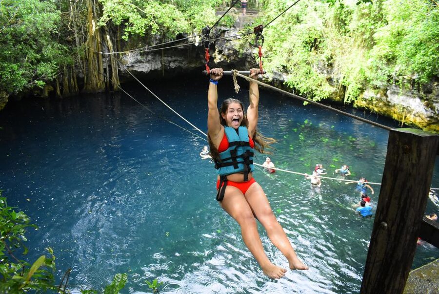 Horseback Riding & ATV Adventure with Ziplines & Cenote - Cooling off at Cenote Verde Lucero