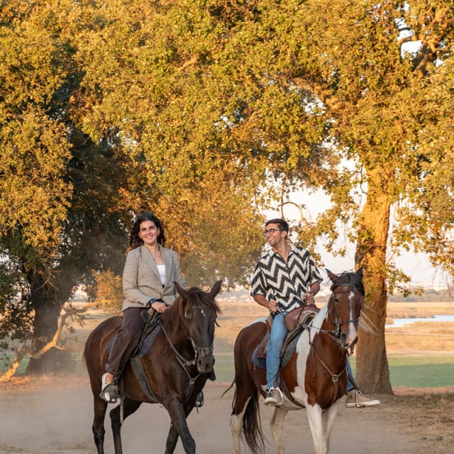 Horseback Riding On The Beach At Sunset - The arena briefing before the river ride