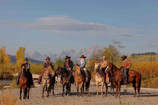 Horseback Riding with Grand Teton Views in Jackson Hole - Riding from Heart Six Ranch toward the Tetons