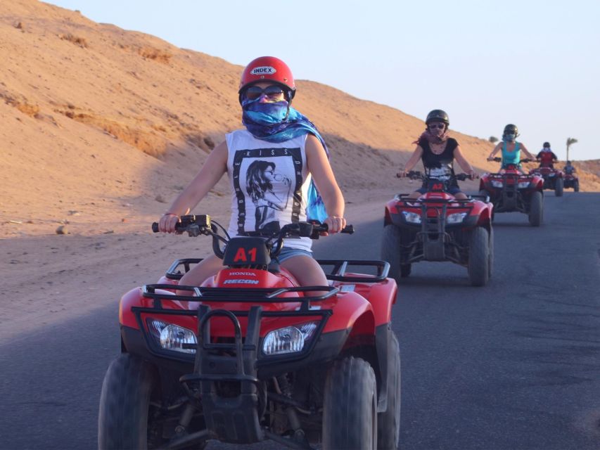Hurghada: 4 Days Tour Horse, Camel, Spa, ATV, Jeep & Dolphin - Day two: ATV riding across sea and desert terrain