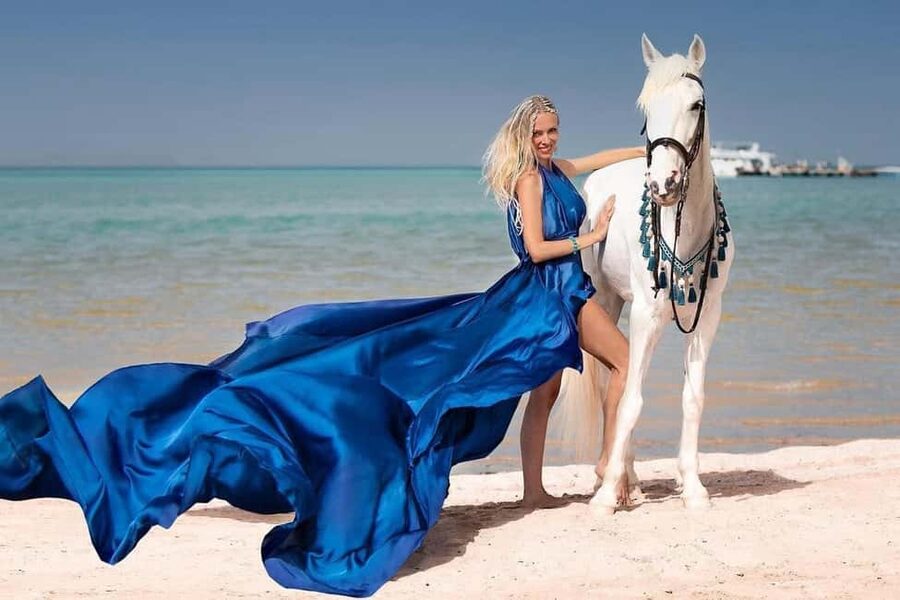 Hurghada: Desert & Sea Horse Riding with + 360° Photos - Swimming with the horses