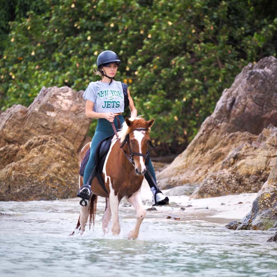 Koh Samui Horse Riding & Beach Trails - The short road section requires extra attention