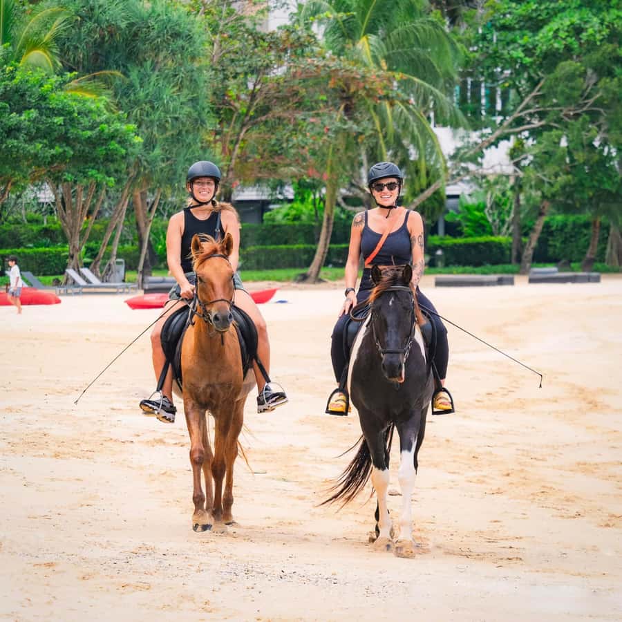 Phuket Beach Horseback Adventure - The beach ride and the airport view