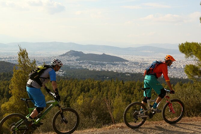 Private Mountain Bike,Trail Ride Tour of Mount Ymittos, Athens. - Electric mountain bikes, personal bikes, and safety gear