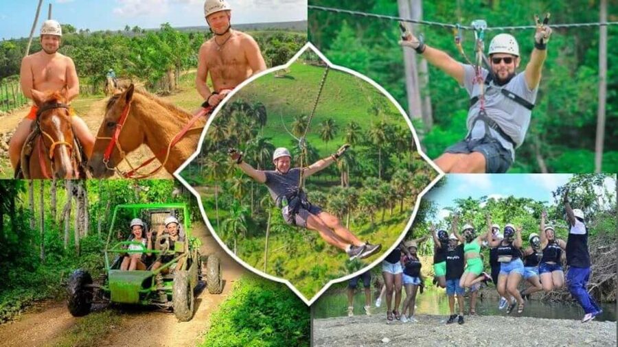 Punta cana 6-in-1: Buggies/Ziplines/Horses/Culture - Flying above the trees on the zipline circuit