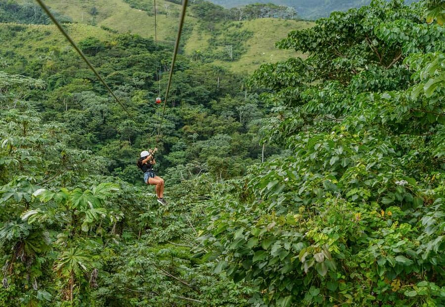 Punta Cana: Zipline, Chairlift, Buggy & Horse Ride Adventure - Ziplining across the forest and gorge