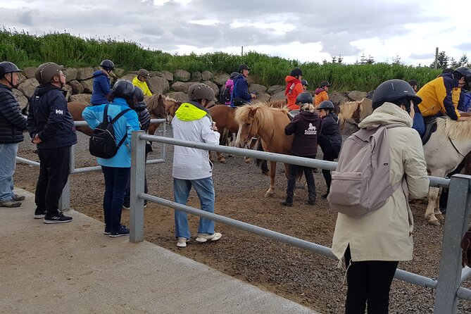 Red Lava Horse Riding Tour From Reykjavik - Getting ready at Solhestar