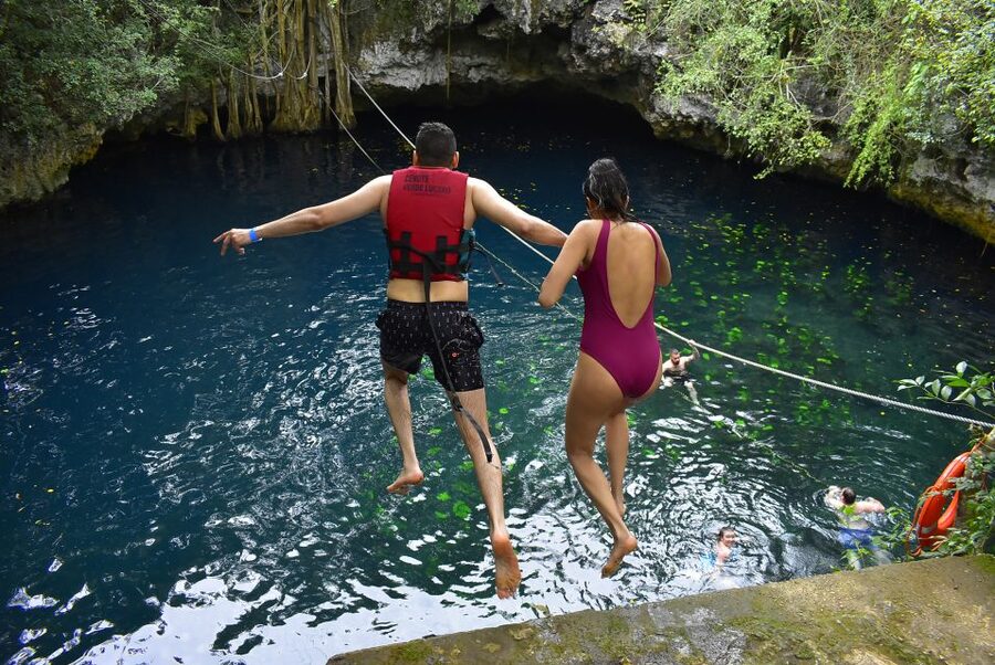 Riviera Maya: Horseback Ride, Zipline, and ATV Adventure - Cenote Verde Lucero is the calmest stop