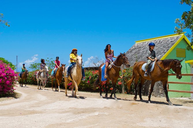 Sand n Saddle Horseback Ride & Swim Tour from Falmouth - Getting matched with a horse and starting inland