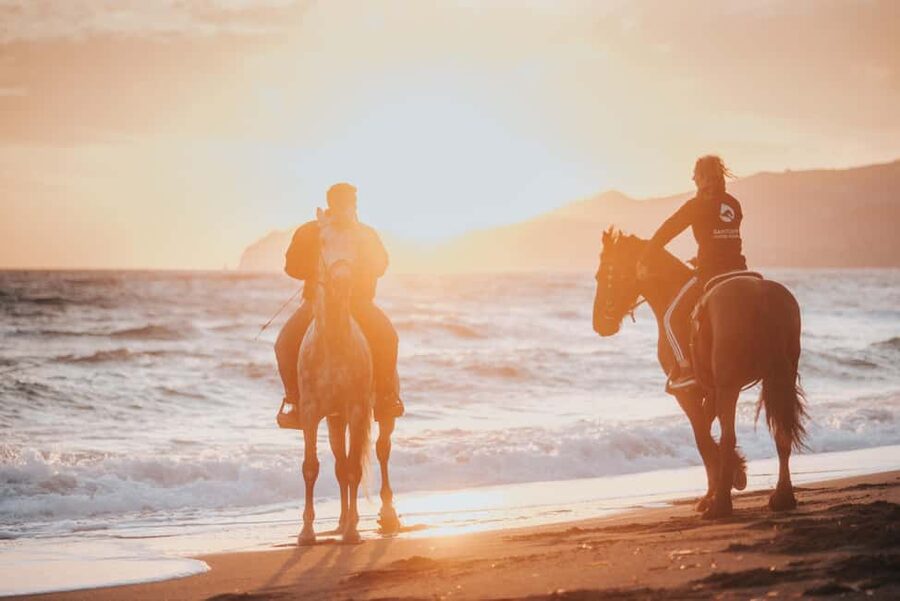 Santorini: Extreme Horse Safari with Beach Gallop - Starting in Megalochori among vineyards and old lanes