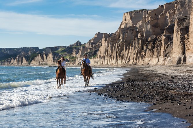 Santorini Horse Riding to Black Sandy Beach - Crossing Santorini’s volcanic southern terrain