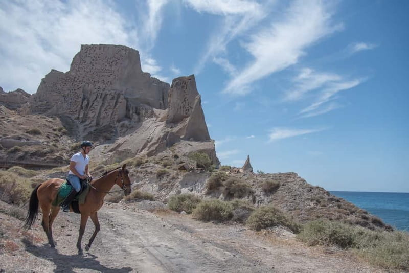 Santorini: Horse Riding Trip to Black Sandy Beach - Starting at the Efippos riding center