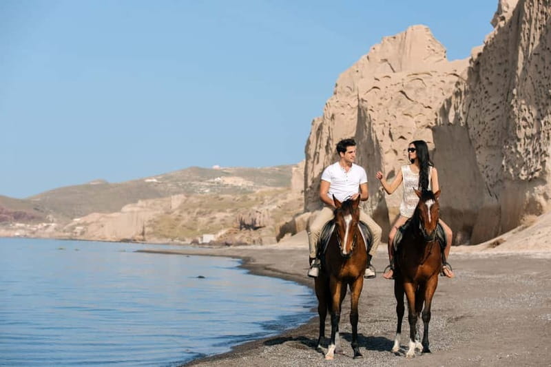 Santorini: Horseback Riding on the Black Sandy Eros Beach - Key points at a glance