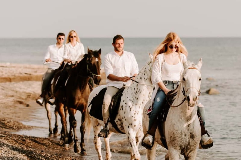 Santorini: Horseback Riding on the Black Sandy Eros Beach - Arriving at Eros Beach