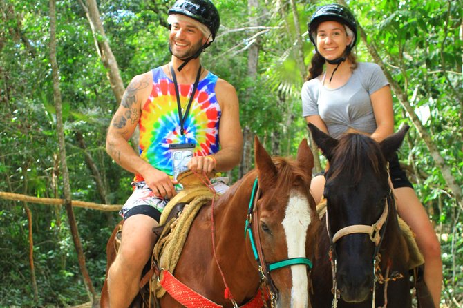 Single ATV, Horseback Riding, Ziplines and Cenote Swim - Five ziplines and a suspension bridge