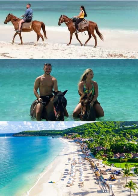 St. Johns: Horseback Riding Bareback Swim, &Fort James Beach - The Ride Heads Along Roads, Ruins, and Runaway Beach
