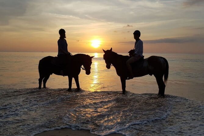 Sunset Beach Horseback Ride Phuket - The optional ride into the sea