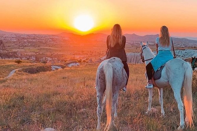 Sunset Horsebackriding-Tour through the Valleys of Cappadocia - Red Valley and the climb toward Cross Church Cafe