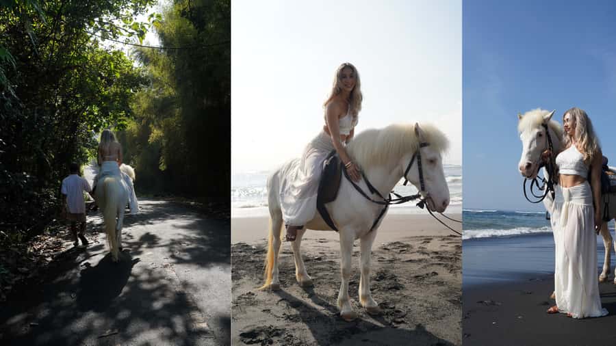 Ubud: 1 Hour Beach Horse Riding with Transfer - One Hour Beside the Black-Sand Beach