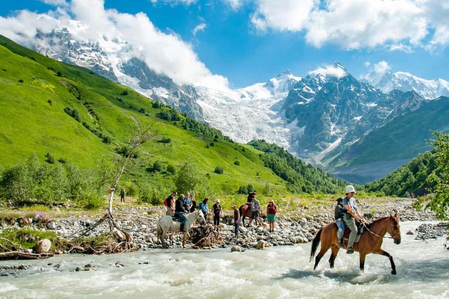 Ushguli: Horse Riding Tour to Shkhara Glacier - Starting among Ushguli’s stone towers