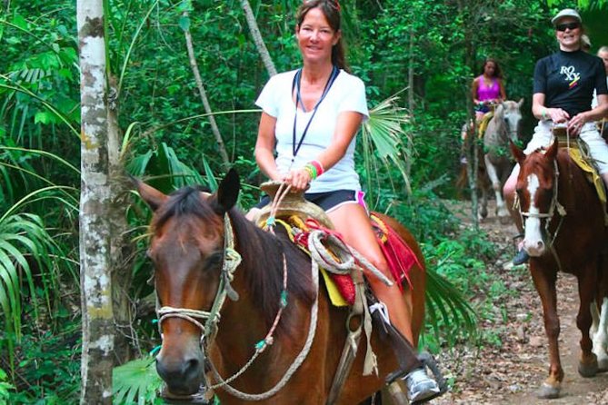 Ziplining and Horseback Riding Experience from Cancun and Playa del Carmen - Choosing a horse and riding through the forest